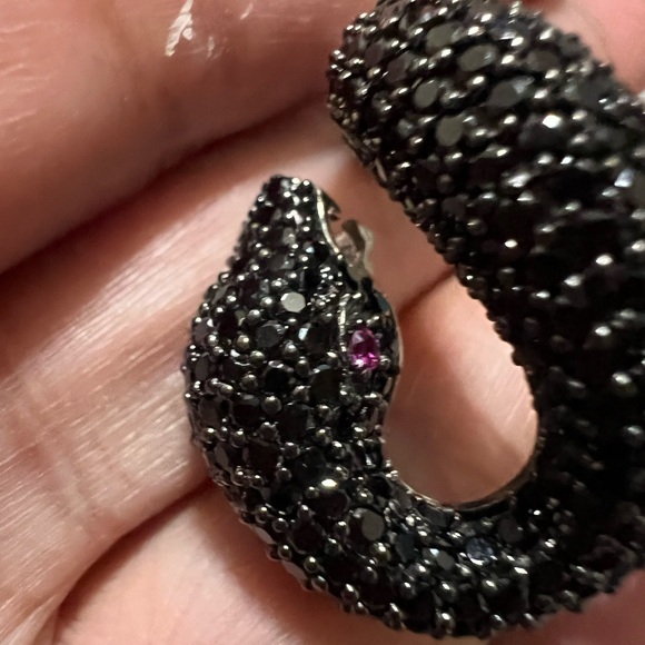 Stirring Silver 926 stamped and tested pave CZ snake ring NIOB - Picture 9 of 13